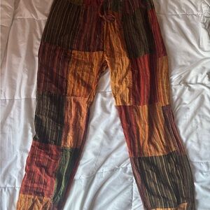 Multicolor Patchwork Men's Pants